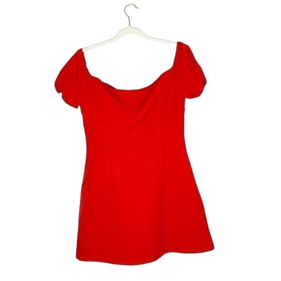 Majorelle Bridget Mini Dress Size Large Ruby Red Strapless Off the Shoulder - Picture 4 of 8